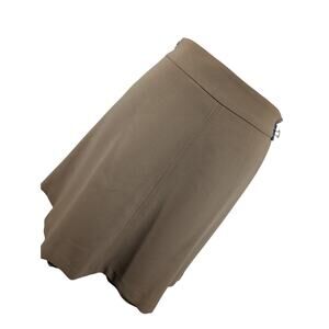 LOFT PETITE! LUXE CAMEL TAN A-LINE SWING STYLE JUST ABOVE KNEE LENGTH SKIRT! 6P